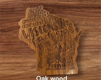 Handcrafted Wisconsin State Cutting Board