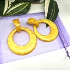 Yellow Acrylic Dangle Earrings: Boho Summer Jewelry