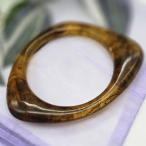 Pulseira de acrílico marrom caramelo, joias de resina arco-íris