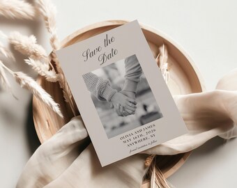 Wedding Minimalist Save the Date Invitations | Customize Printable Save the Date Cards | Instant Download | Editable PDF