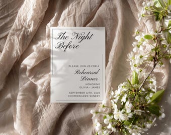 Elegant & Modern Rehearsal Dinner Invitation | Personalized Invite | Digital Download | Printable Template for Weddings | Editable Template