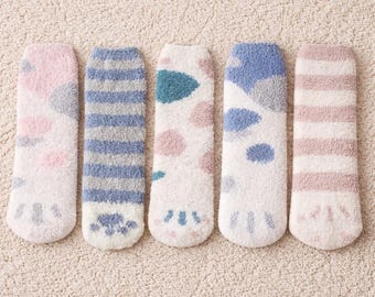 Cat Paw Socks | Cozy Animal Socks | Fuzzy Cat Lover Gift | Cute Winter Socks