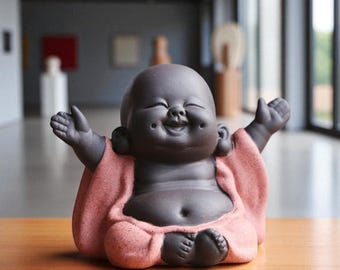 Mini Little Monk Statue Baby Buddha Figurine Zen Decor,Cute Meditation Ornament Gift for Home Office Car, Spring Summer Decor,Gift for her