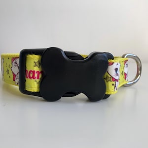 Adoptable Yellow Cartoon Cat Dog Collar.
