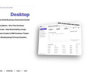 Small Business Command Center | Offline Inventory & Order Tracker, Cost Pricing Calculator, Income Expense Dashboard, Client Organizer