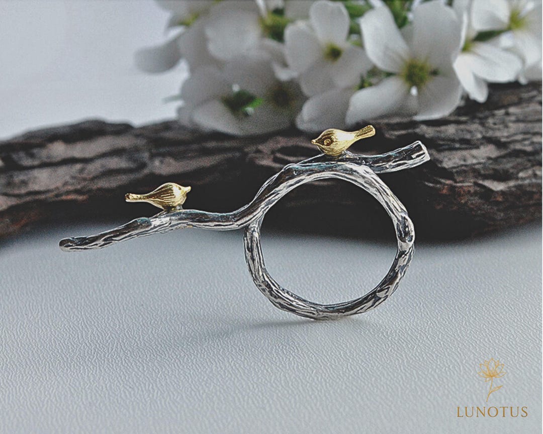 Adjustable Bird Ring for Women. 925 Silver Handmade Branch Jewelry ...