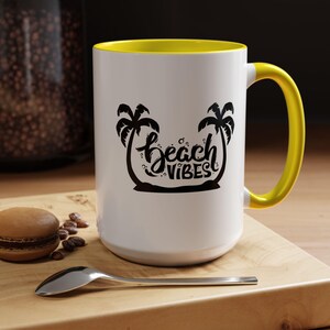Beach Vibes Coffee Mug - Perfect for Summer Sips, Vacation Memento, Ocean Lovers, Tropical Decor, Unique Gift