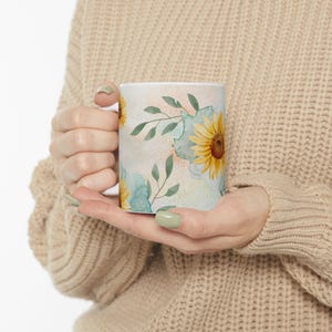 Tasse en céramique tournesol - Cadeau parfait pour les amateurs de jardin, les amateurs de café, une décoration printanière, une tasse
