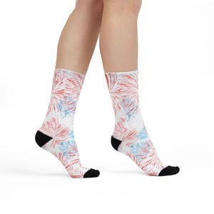 Fourth of July crew socks, Festive socks, Firework socks, Fourth of July accessories