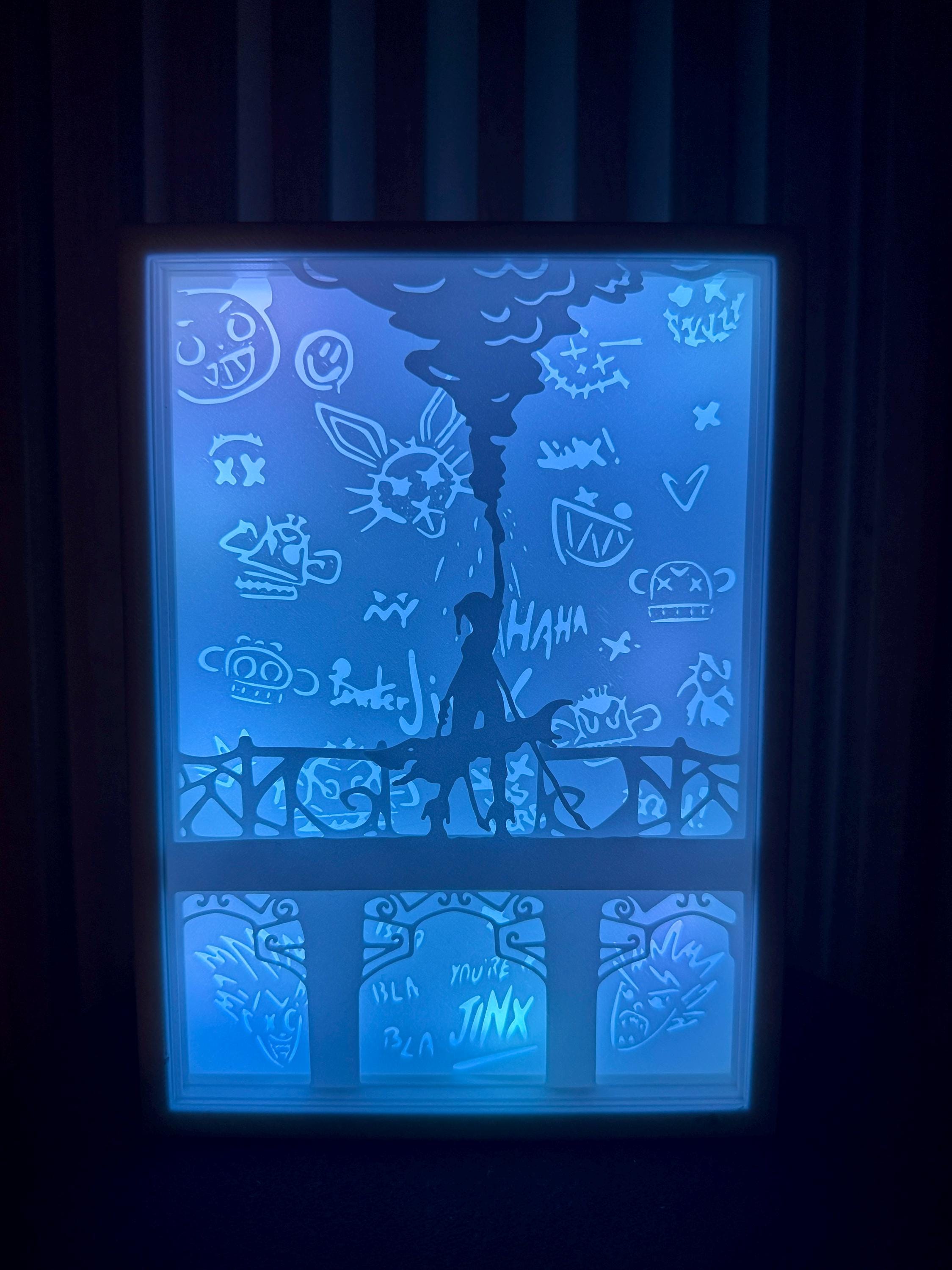 Arcane Jinx Light Box Lamp: 3D Printed LED League of Legends Gift ...