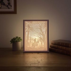 The Witcher Light Box: lampada a LED con stampa 3D per la decorazione della stanza dei giocatori, fan art di Geralt di Rivia, regalo per giocatori, regalo per amanti dei libri