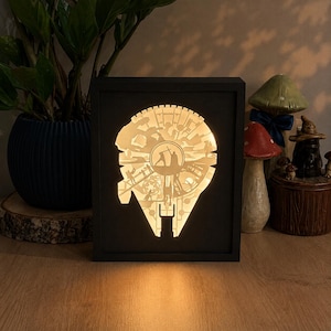Millennium Falcon lichtbak ledlamp | Star Wars Book Nook Light | Sci-Fi kamerdecoratie | Geekcadeau