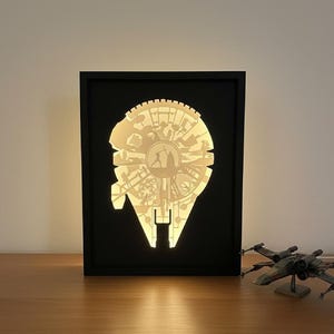 Millenium Falke Leuchtbox: 3D Gedruckte Star Wars LED Lampe, Möge die Macht mit Dir sein, Star Wars Raumdekor