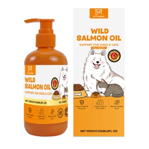 Fish Oil: Wild Alaskan Salmon Oil for Dogs & Cats Liquid Omega-3 Rich Formula for Skin, Joint, and Immune Health. 236 ml (8 fl oz).