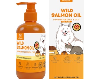 Aceite de salmón salvaje de Alaska para perros y gatos: Omega-3, salud de la piel y las articulaciones (226 ml)