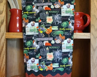 Quilted grocery bag holder, Farmer's Market