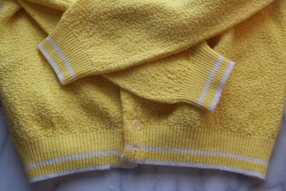 Golf Sweater circa 70's Lemony Yellow John Blair … - image 1