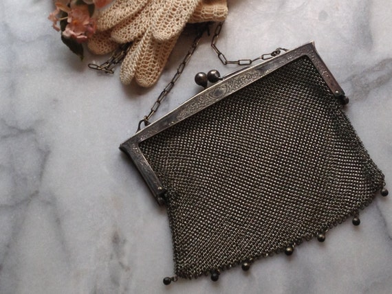 Antique Silver Mesh Bag