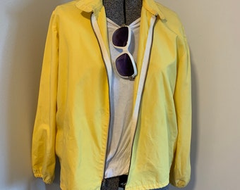 Vintage 60s Hip Hoodnik Lemon Yellow Zip Front Parka