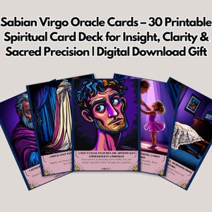 Cartas do Oráculo de Virgem Sabiano – 30 Baralhos Espirituais para Imprimir para Insight, Clareza e Precisão Sagrada | Download Digital para Presente