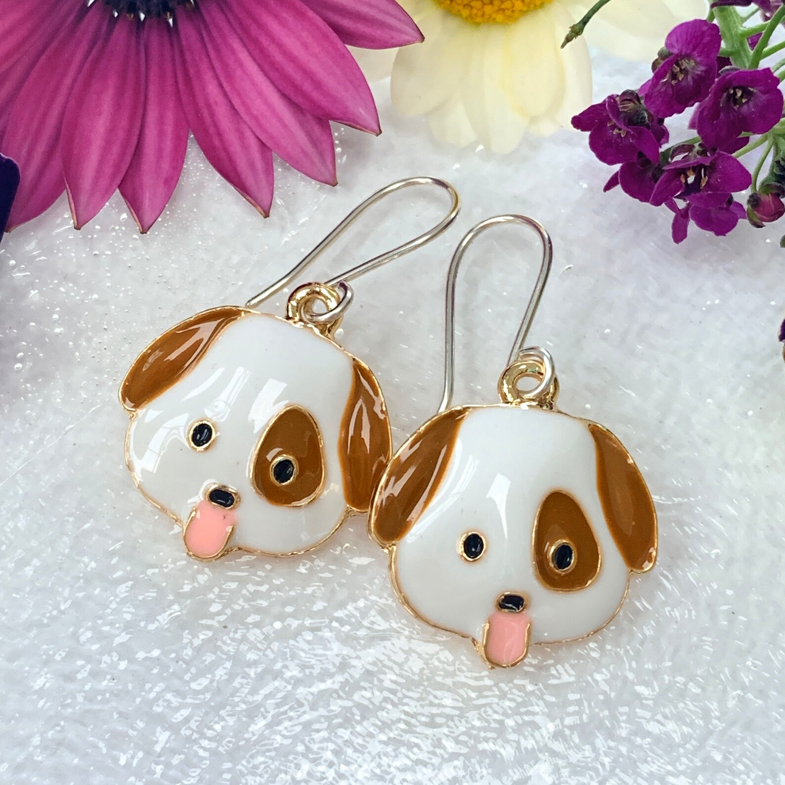 CUTE Puppy Dog Earrings Enamel Dog Earrings Handmade Etsy