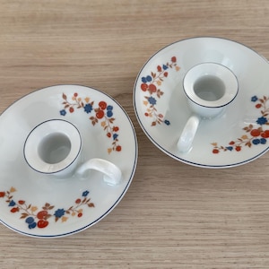 Vintage Colonial Porcelain Chamber Candle Holder-Home Decor-Japan