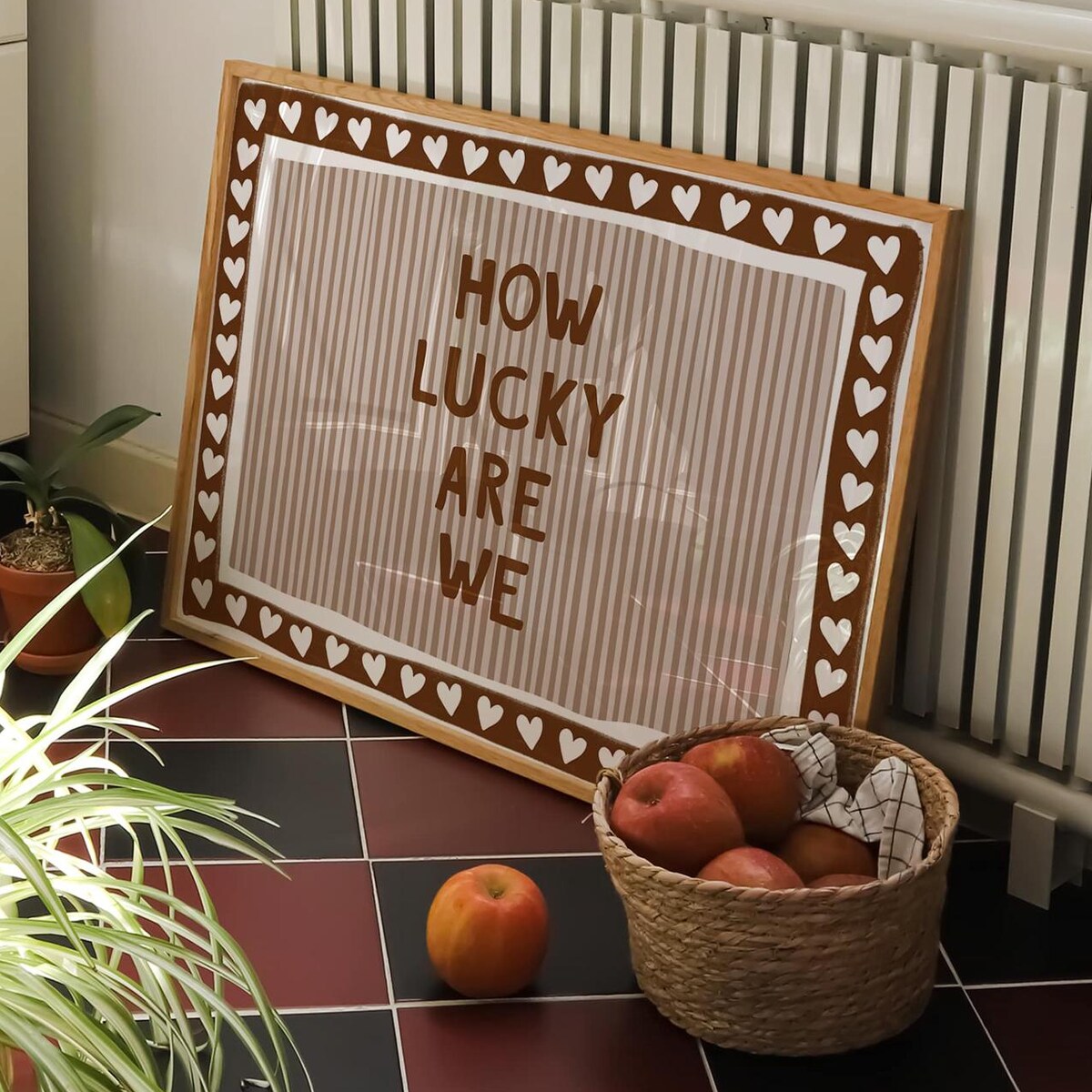 How Lucky Are We Print, Brown Quote Wall Art, Aesthetic Living Room Poster, Preppy Home Decor, Neutral Trendy Wall Art, PRINTED & SHIPPED - Etsy