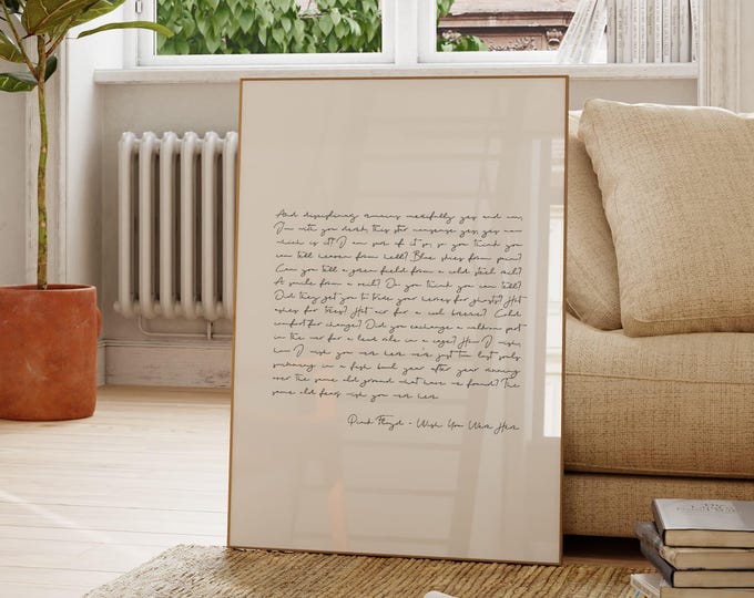 Custom Song Lyrics Print: Personalized Anniversary Wall Art, Mother's Day Gift, UNFRAMED