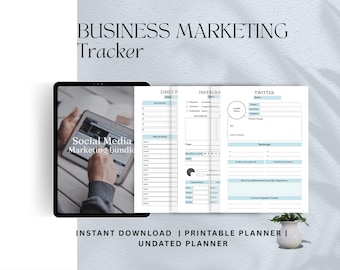 Business Marketing Tracker, Social media Marketing Planner, Posting Analytics ,Digital download