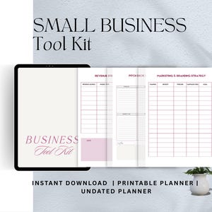 Boîte à outils de planification de petite entreprise, plan pour créateur d'entreprise, planificateur de vision, téléchargement numérique