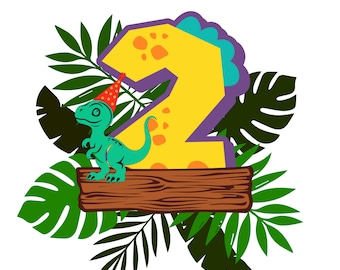 Dinosaur Cake Topper SVG | Dinosaur Cut File | Dinosaur Party Cake Topper SVG | Dino Birthday Cake Topper  | Scanncut File | Dinosaur SVG