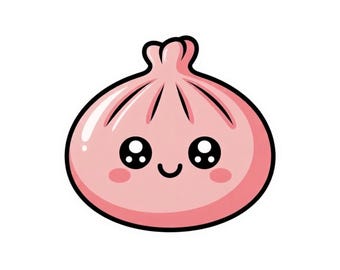 Dumpling misterioso de San Valentín PNG / Pegatinas kawaii (Descarga digital)