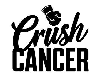 Crush Cancer Svg, Cancer Awareness SVG, kanker zeggen Svg, borstkanker SVG, Svg-bestand knippen, Svg voor het maken van Cricut-bestand, digitale download