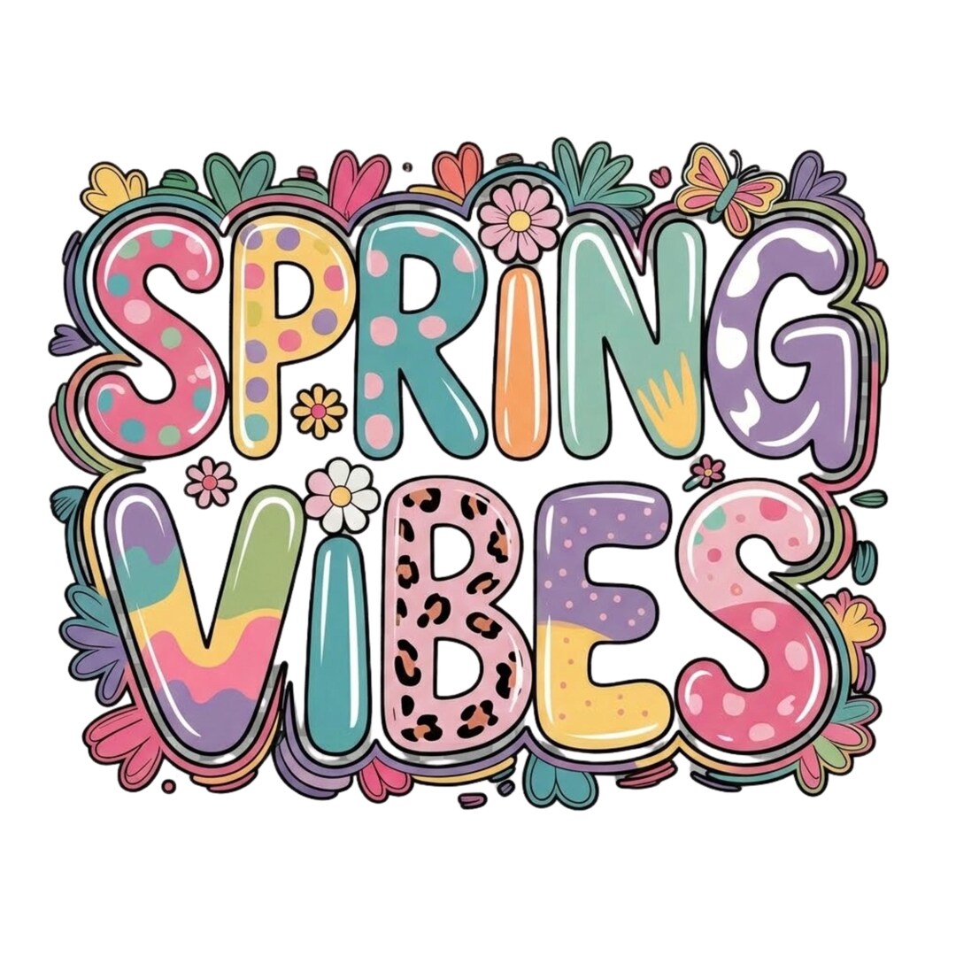 Springveer Png Spring Vibes Png, Retro Spring Png, Flower Png, Leopard Print Png ...