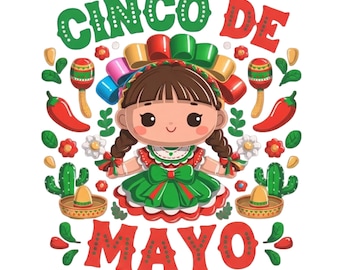 Lele Doll cinco de mayo png, Coqueta Cinco De Mayo Png, Mexicano Png Tequila Png Margarita Sublimación, Fiesta Png, Camisa Cinco De Mayo