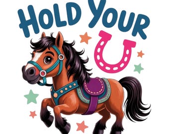 Espera un momento PNG, Caballo PNG, PNG de tendencia, PNG de frase pegadiza, PNG de rodeo, PNG femenino, PNG de boutique, PNG preppy, PNG femenino