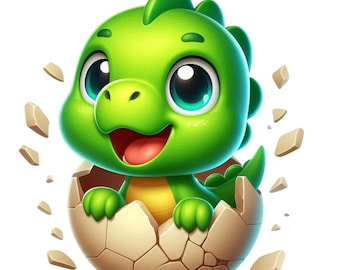 Dinosaur Png, Cute Dinosaur Png, Sublimation Design, Kids Png,  Cracked Hole Png, T-Shirt Design, T-Rex Dinosaur Png, Digital Download