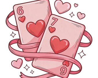 Naipes de San Valentín 6 7 PNG, Preppy 67 Seis Siete San Valentín PNG Diseño de camiseta coqueta y divertida