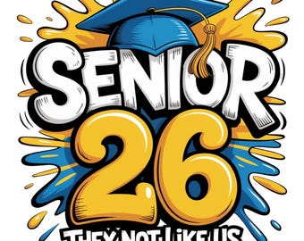 Senior 2026 PNG: Design per sublimazione della laurea