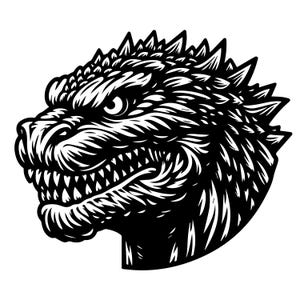 Clipart di Godzilla in formato SVG, file SVG e PNG, grafica di Godzilla, clipart digitali, file di taglio per Cricut e Silhouette, incisione laser