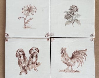 Handmade custom delft inspired ceramic tiles: custom orders available