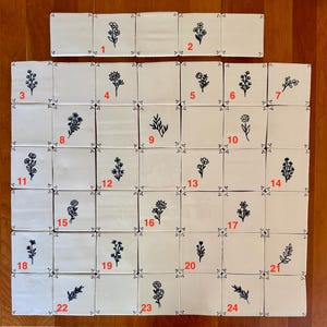 Carrelage floral pour dosseret - carreaux de céramique faits main d'inspiration country française TOUS les carreaux peuvent être achetés individuellement ou en multiples