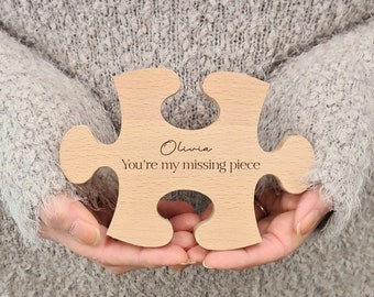 Personalised Puzzle Piece Gift For Her - Beech