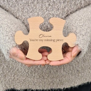 Personalised Puzzle Piece Gift For Her - Beech