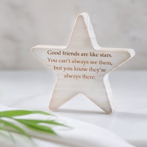 Personalised Good Friends Wooden Star Keepsake Gift | Gift For Friends | Gift For Her | Personalised Birthday Gift