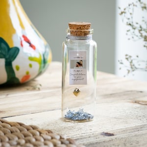 Cadeau de fiançailles - Cadeau de fiançailles photo personnalisé - Message personnalisé dans une bouteille - Mini bouteille de 8 cm x 3 cm