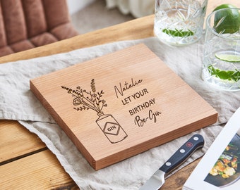 Birthday Gift, Personalised Gin Bottle Chopping Board