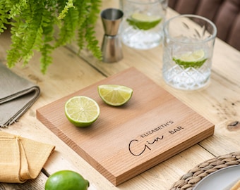 Gin Gift, Personalised Gin Bar Chopping Board