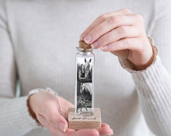 Personalized Horse Photo Bottle – Equestrian Gift, Horse Lover Keepsake