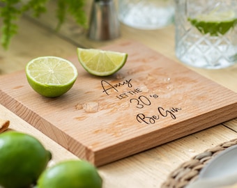 30th Birthday Gift, Personalised Gin Chopping Board